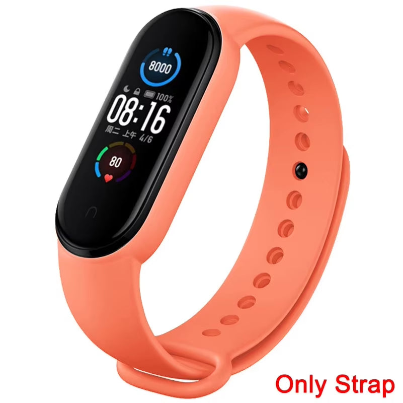 Strap for Xiaomi Mi Band 3 4 5 6 7 Sport Bracelet Silicone Wrist Strap for Xiaomi Mi Band 7 6 5 4 3 Bracelet (Excluding Watch)