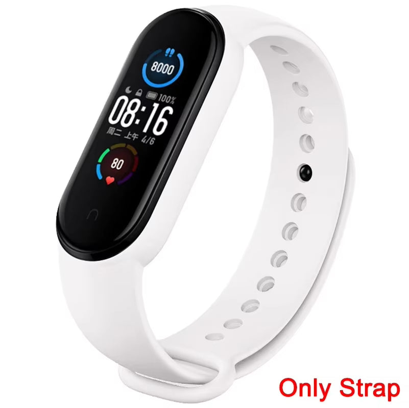 Strap for Xiaomi Mi Band 3 4 5 6 7 Sport Bracelet Silicone Wrist Strap for Xiaomi Mi Band 7 6 5 4 3 Bracelet (Excluding Watch)